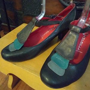 Jeffrey Campbell Blue Leather Heels